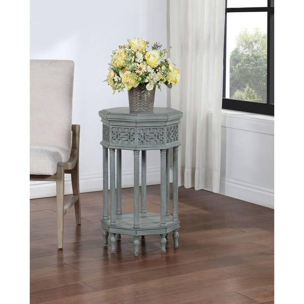 Geometric Table Octagonal Litton Lane 16 in. Gray Octagon Geometric Large Octagon Wood End Table ...