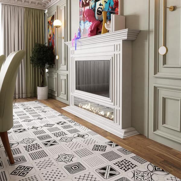 Vaudeville Octagon Deco Sombra with Taco Nacar 8 in. x 8 in. Porcelain Floor and Wall Tile (11.25 sq. ft. /Case)