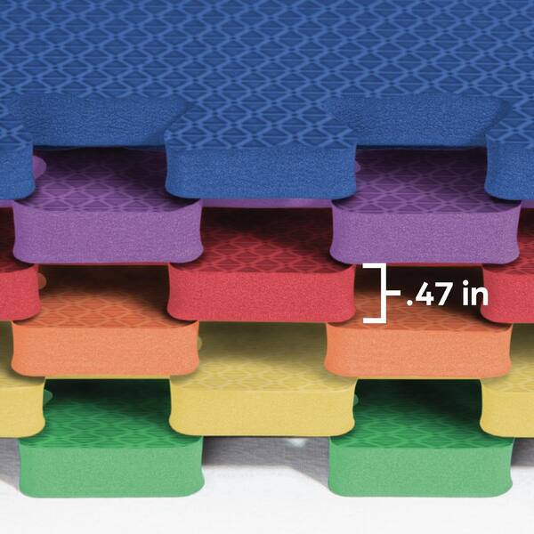 Norsk Rainbow 24 in. x 24 in. x 0.47 in. Foam Interlocking Floor Mat (6-Pack) Norsk Rainbow 24 in. x 24 in. x 0.47 in. Foam Interlocking Floor Mat (6-Pack)