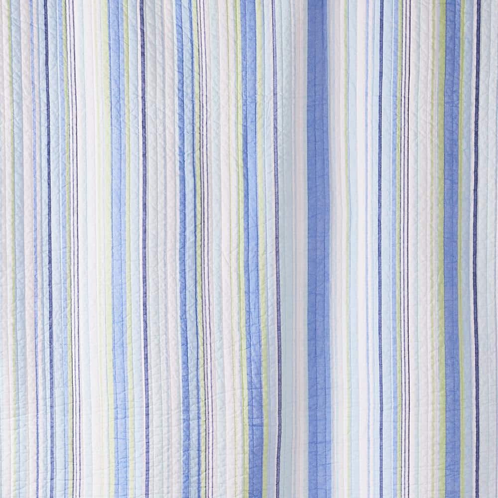 Catalina Coastal Twin Quilt Set with Reversible Fish Print in Blue and Green