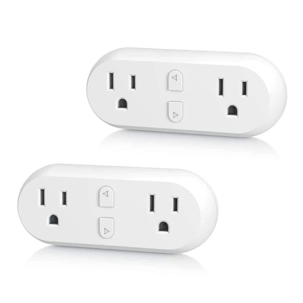 1 in. White Smart Plug Lamp Socket Holder Outlet (2-Pack) WiFi Devices Extender Dual Socket Plugs Works with Alexa -  Etokfoks, HDSA04-5LT024