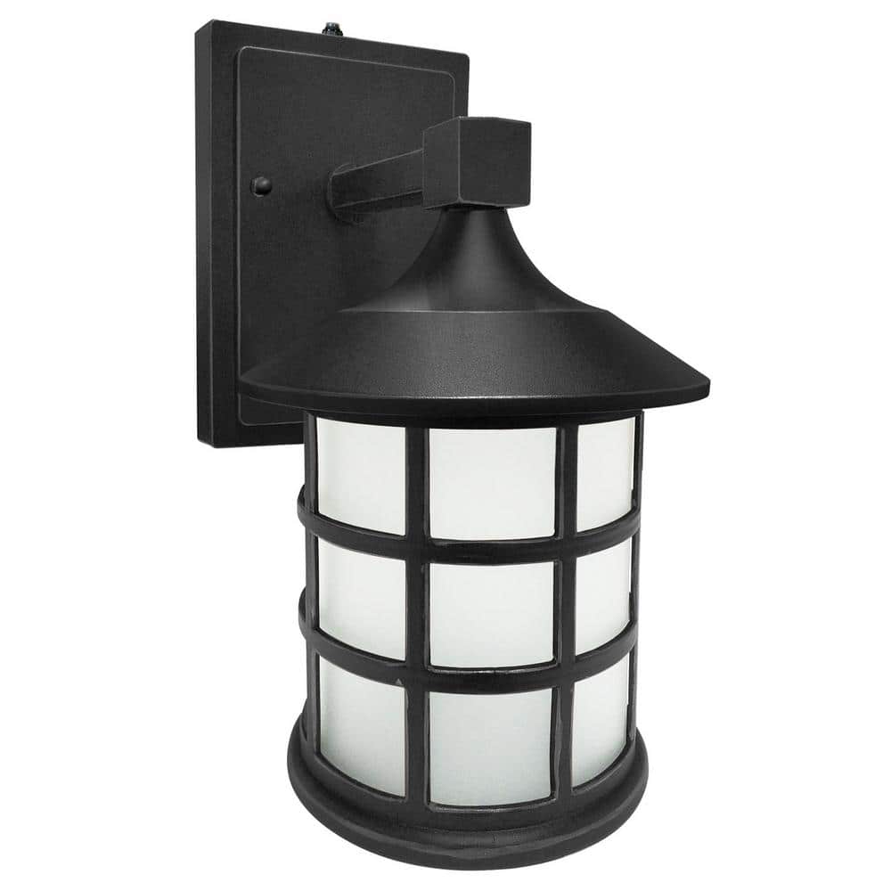 12 in. Black Integrated LED Hardwired Circular Outdoor Wall Lantern Selectable CCT price history on PriceWatchPro