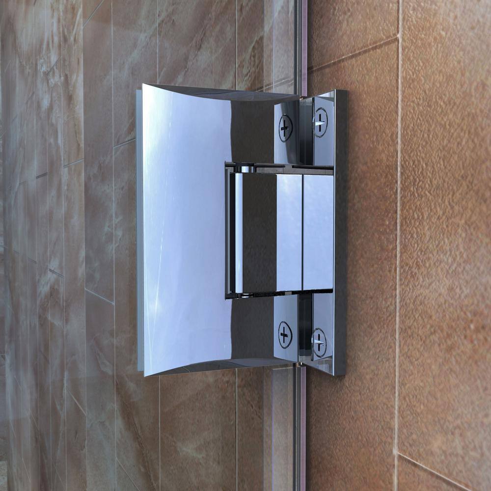 Unidoor Plus 47" Frameless Clear Glass Hinged Shower Enclosure