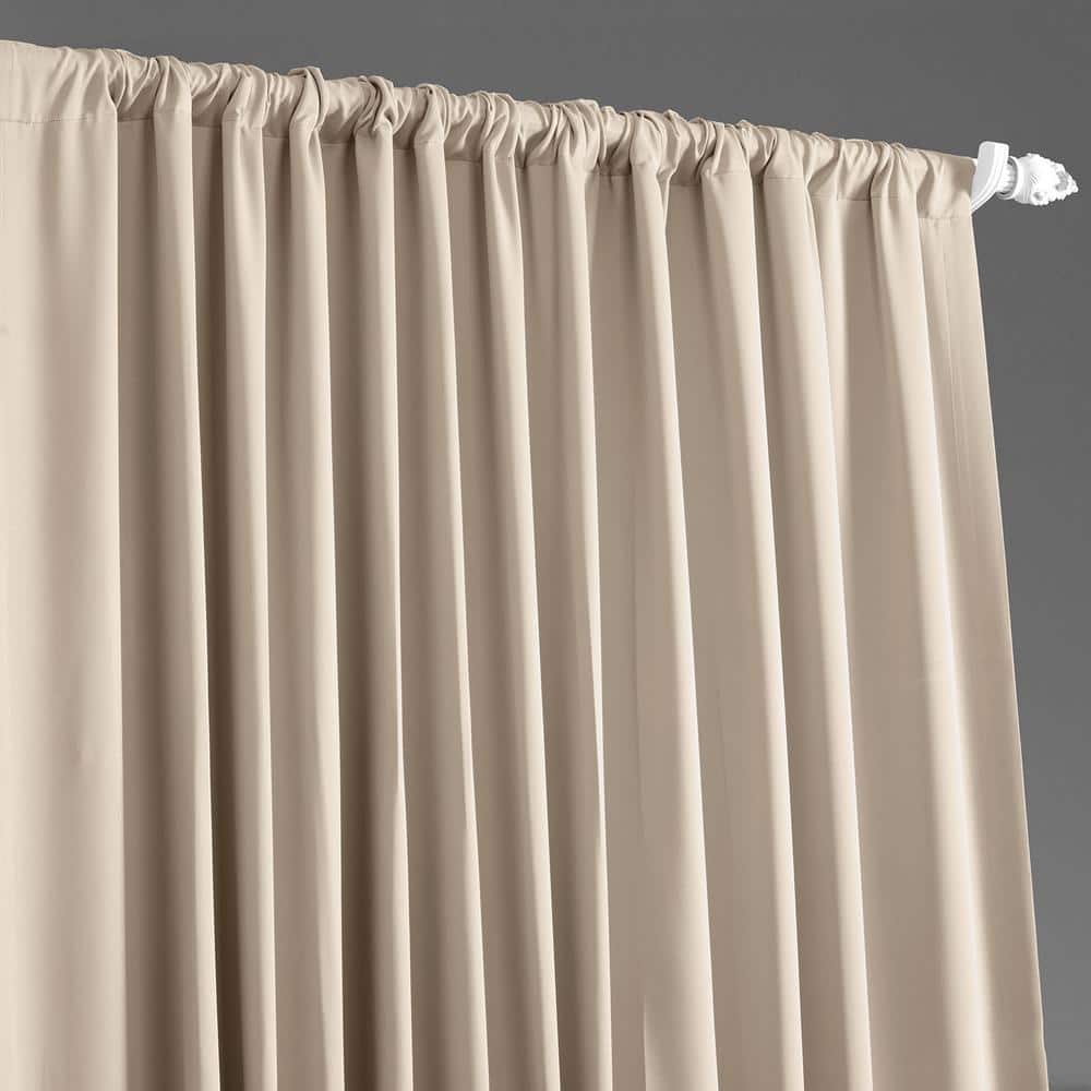 Eggnog Extra Wide Blackout Polyester Puddle Length Curtain Panel