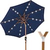 Best Choice Products 10 ft. Solar LED Lighted Tilt Patio Umbrella with UV-Resistant Fabric in Navy Blue SKY9473