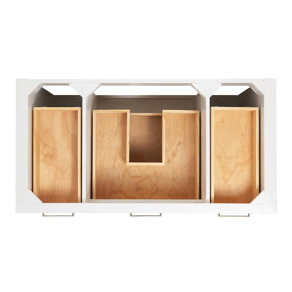 White Solid Wood 42" Freestanding Single Vanity Cabinet