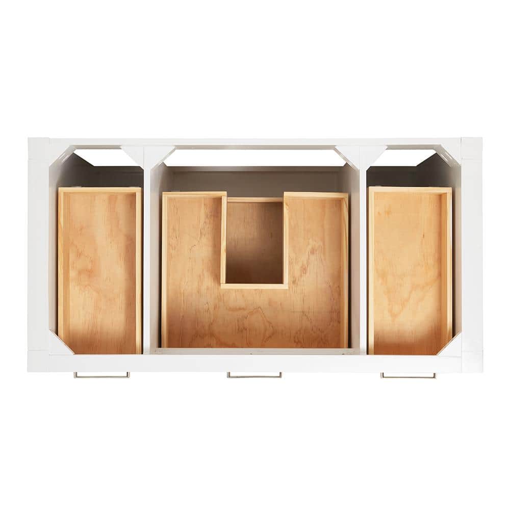 White Solid Wood 42" Freestanding Single Vanity Cabinet