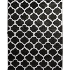 Seyward 8 ft. x 10 ft. Titanium Trellis Shag Area Rug