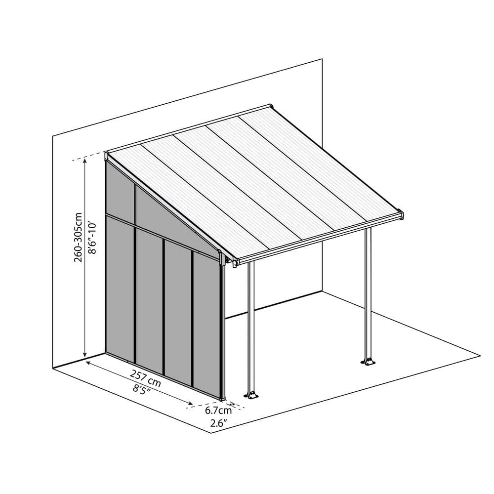 White Aluminum and Acrylic Patio Cover Sidewall Kit