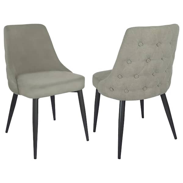 Coaster Cosmo Off White Microfiber Upholstered Curved Back Side Chairs Set of 2
