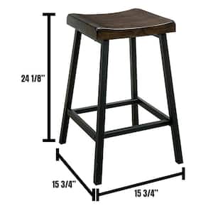 Lainey Industrial Style Black Counter Stool Chair (2-Pack)