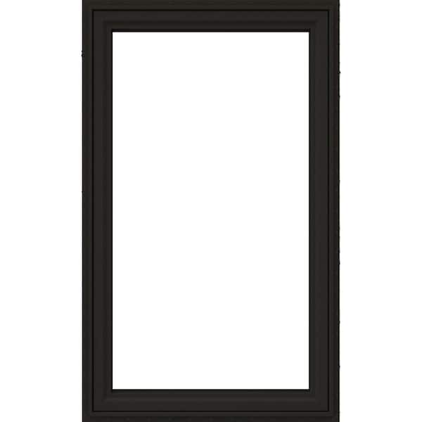 JELD-WEN 28 in. x 54 in. V4500 Left-Hand Casement Vinyl Window With Black Exterior