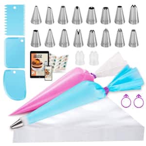 Esepony 12 in. Piping Bags and Tips Set with 100 Disposable Bags