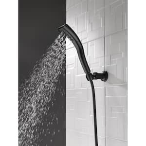 1-Spray Patterns 1.75 GPM 2.34 in. Wall Mount Handheld Shower Head with H2Okinetic in Matte Black