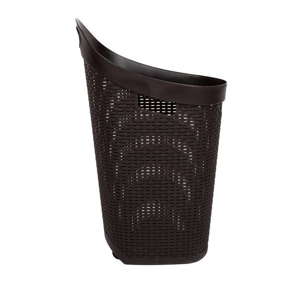 60L Large Rattan Plastic Laundry Basket Washing Clothes Bin Multi Storage Box 