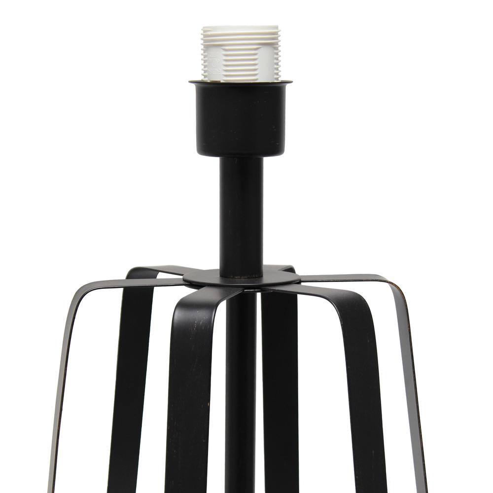 Adjustable Bronze Cage Table Lamp with White Shade
