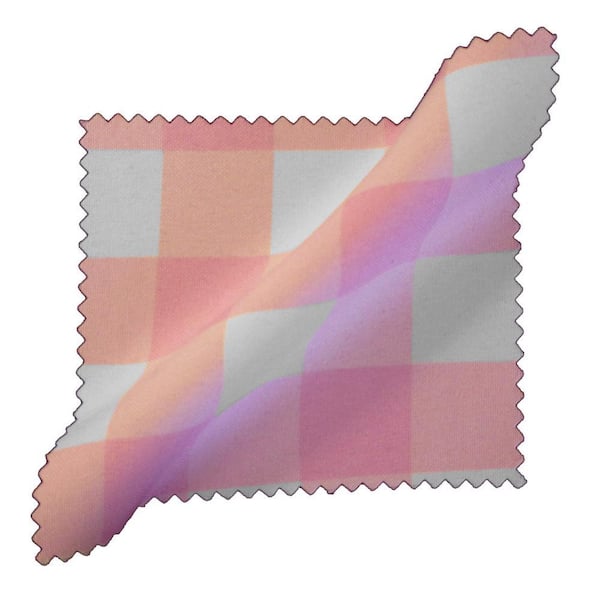 52 in. x 52 in. White and Pink Polyester Gingham Checkered Square Tablecloth