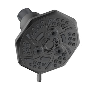 Fairpark 5-Spray Patterns with 4.7 in. Tub Wall Mount Single Fixed Shower Head in Matte Black