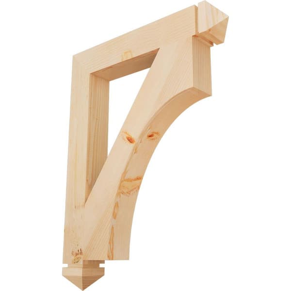Ekena Millwork 3.5 in. x 34 in. x 26 in. Douglas Fir Westlake Arts and Crafts Smooth Bracket