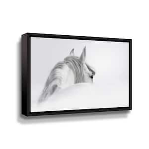 White horse' by PhotoINC Studio Framed Canvas Wall Art