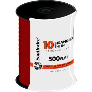 500 ft. 10 Red Stranded CU THHN Wire