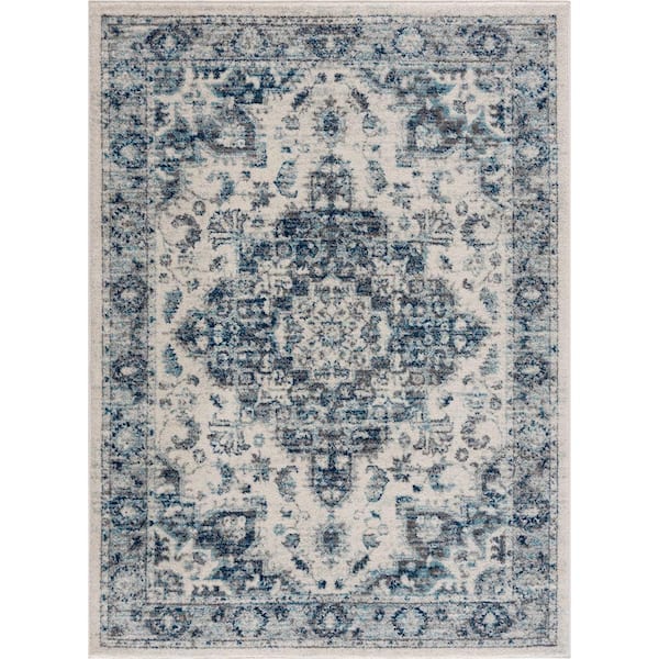 HAUTELOOM Istanbul Ivory Silver Gray 9 ft. x 12 ft. Area Rug
