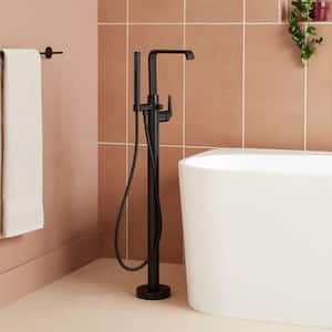 Drea Single-Handle Floor Mounted Roman Tub Faucet in. Matte Black