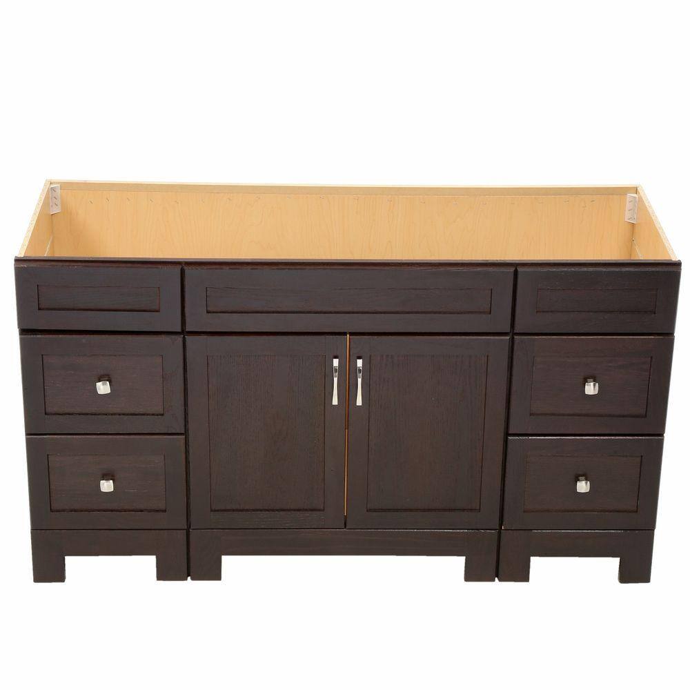 Glacier Bay Gallery 60 in. W x 21 in. D x 33.5 in. H Bathroom Vanity ...