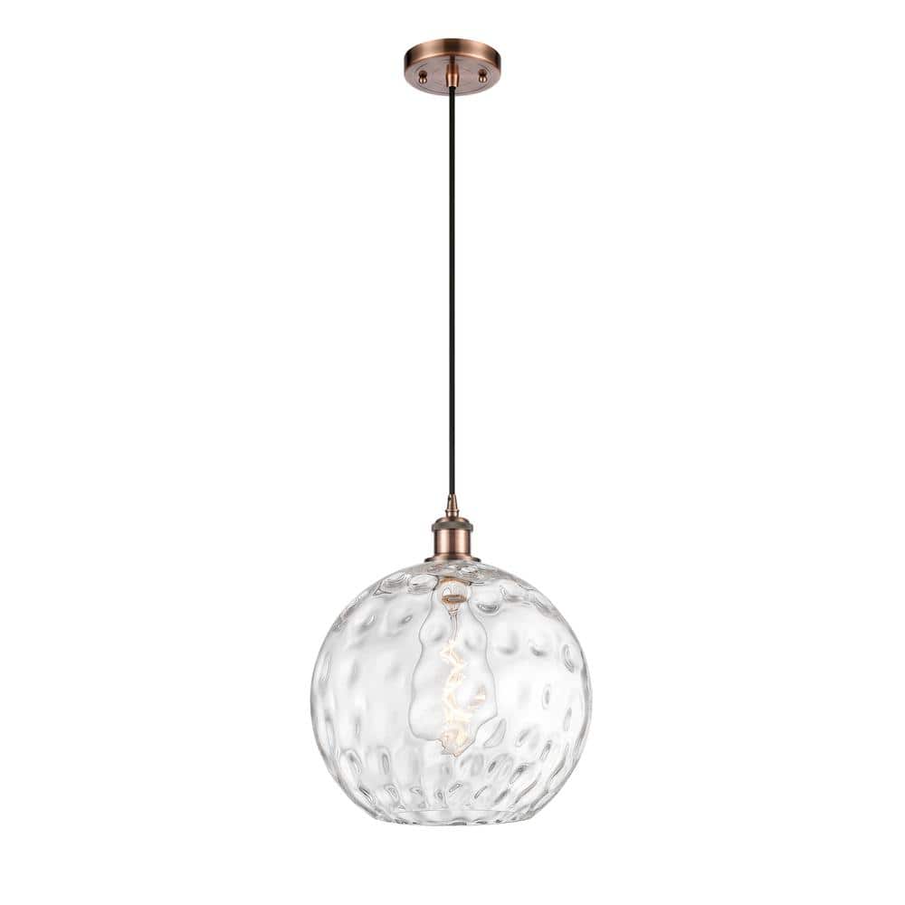 Athens Water Glass 60-Watt 1 Light Antique Copper Shaded Mini Pendant Light with Clear glass Clear Glass Shade price history on PriceWatchPro