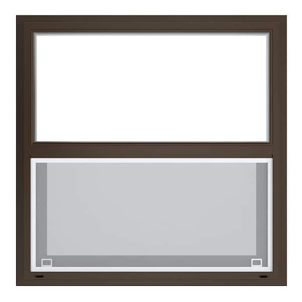 35.5 in. x 35.5 in. Select Series Single Hung Vinyl Bronze Window with White Int HPSC Glass, and Screen