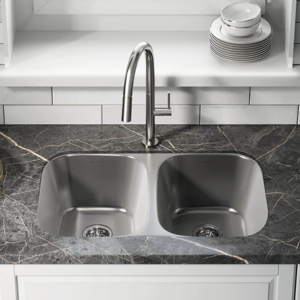 Swiss Madison Toulouse Stainless Steel 29 in. Double Bowl Undermount Kitchen Sink