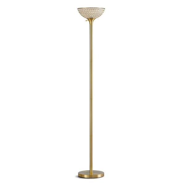 Homeglam Lucie 71 In Antique Brass Crystal Shade Torchiere Floor Lamp Hg2301tf Ab The Home Depot Homeglam Lucie 71 In Antique Brass, Floor Lamps Los Angeles