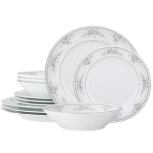 Sweet Leilani 12-Piece (White) Porcelain Dinnerware Set, Service for 4