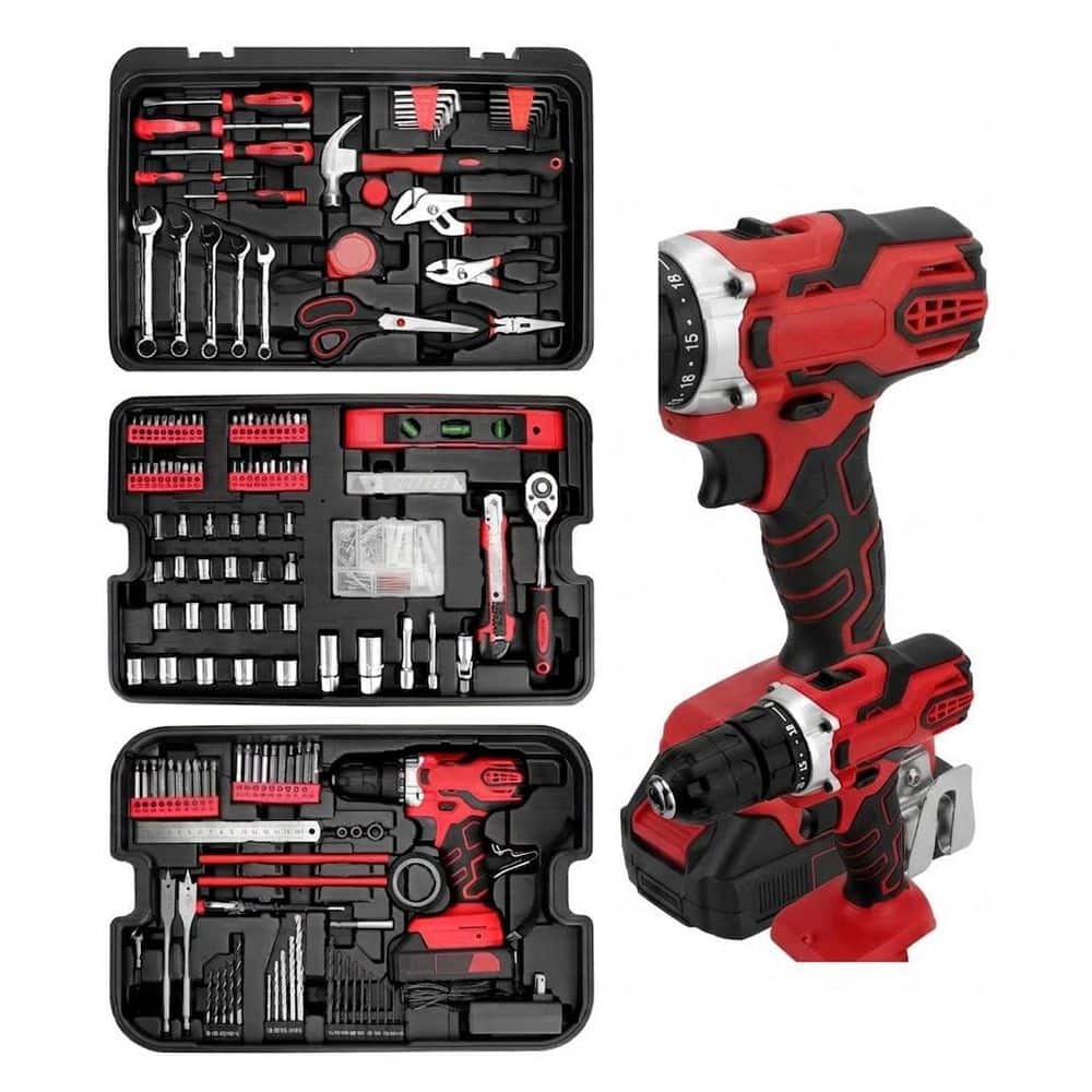 286 Piece Home Auto Repair Tool Kit with Rolling Tool Box and 21V Cordless Drill for DIY and Maintenance price history on PriceWatchPro