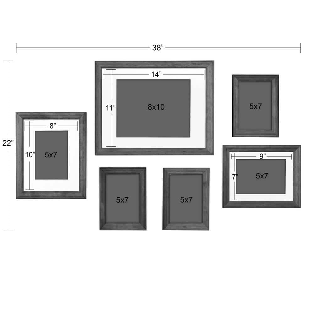 Classic Black Wood Wall Frame Set, 16" x 24"