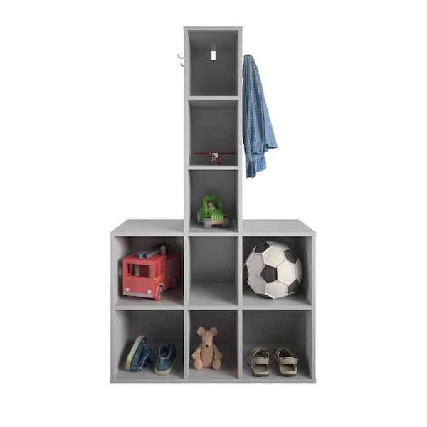 Mobile Cubby Storage Unit - 8 Compartments w/ Assorted Color Trays
