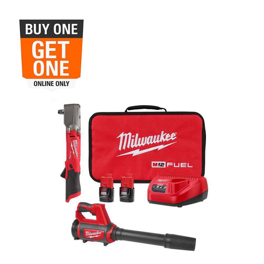 M12 FUEL 12V Lithium-Ion Brushless Cordless 1/2 in. Right Angle Impact Wrench Kit w Two 2.0 Ah Batteries & Spot Blower price history on PriceWatchPro