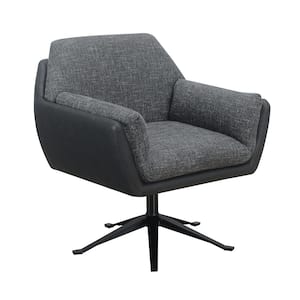 Sterling Gray Two-Toned Swivel Accent Chair with Auto-Return Base