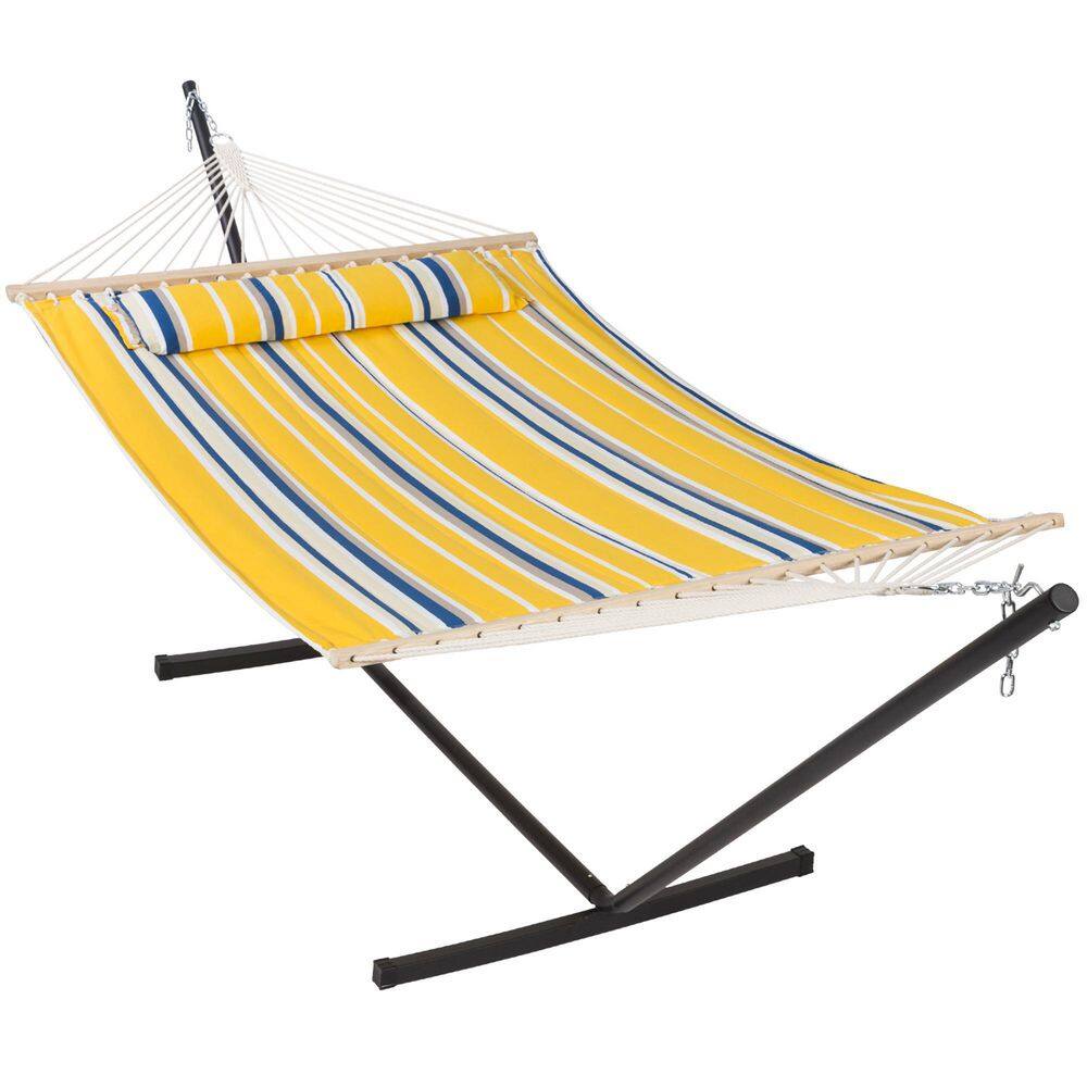 Double Hammock with Stand 12 ft. Heavy-Duty Hammock with Stand for Outdoors