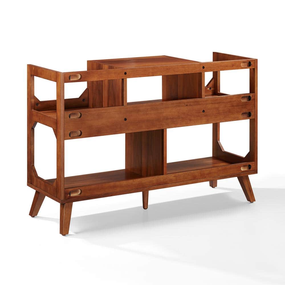 Asheville Walnut Mid-Century Modern Record Storage Console