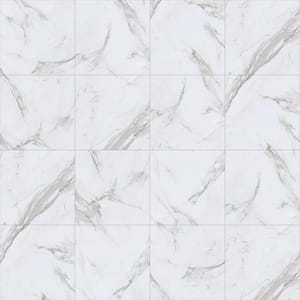 Marblesque Carrara 5.5 mm Thick x 18.5 in. W x 37in. L Wear Layer Thickness 0.5 mil DropLoc SPC (19.02 sq. ft./case)