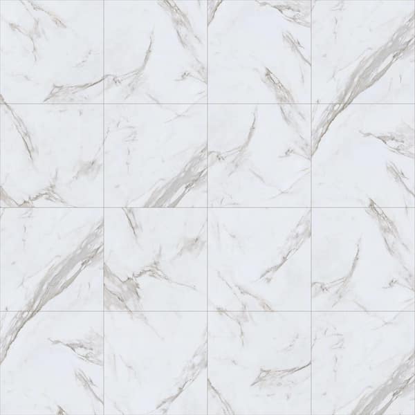 Quickstyle Marblesque Carrara 5.5 mm Thick x 18.5 in. W x 37in. L Wear Layer Thickness 0.5 mil DropLoc SPC (19.02 sq. ft./case)