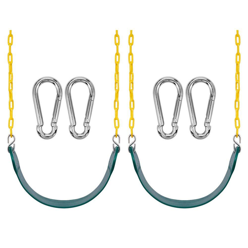Green Belt Swing with Chain, Heavy Duty Swing Seat, 68inch Rust-Resistant Chain, Playground Swing Set for Kids (2 Pack) price history on PriceWatchPro