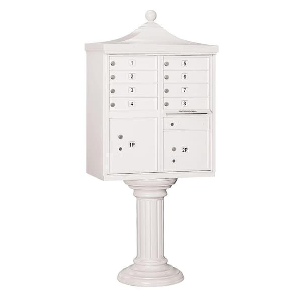 Salsbury Industries 3300R Series White Private 8 A Size Doors Type I Regency Decorative Cluster Box Units