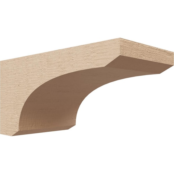 Ekena Millwork 4 in. x 4 in. x 8 in. Series 3 Wide Legacy Rough Cedar Woodgrain Timberthane Polyurethane Corbel, Primed Tan