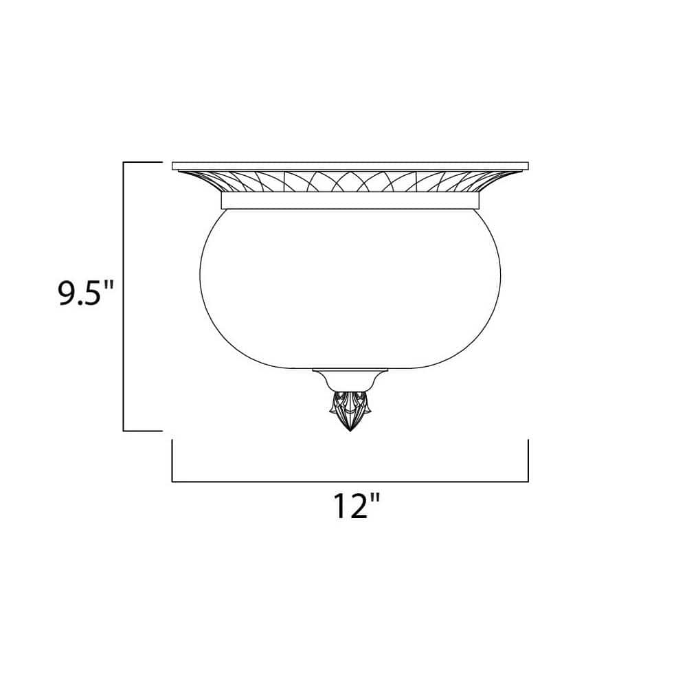 Oriental Bronze 12-Inch Outdoor Flush Mount with Water Glass