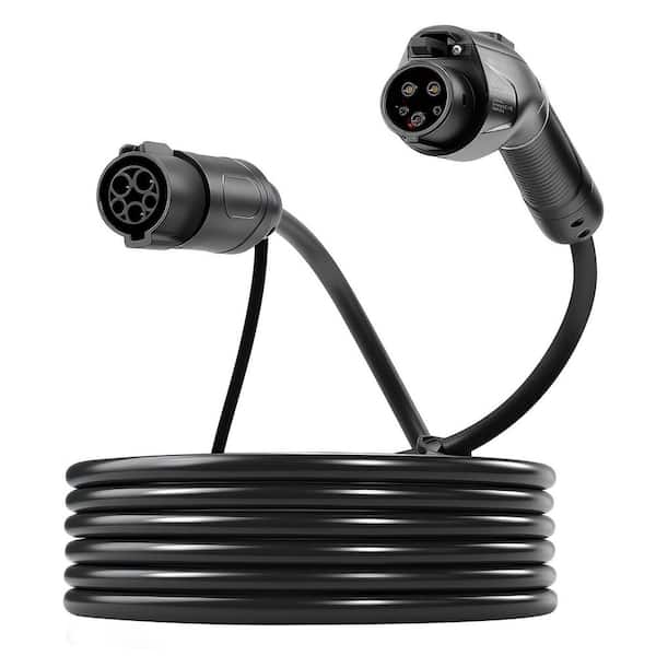 EV Charger Extension Cable, 48Amp 21 ft. J1772 Extension Cord Compatible-120V-240V SAE J1772 Electric Vehicle Chargers
