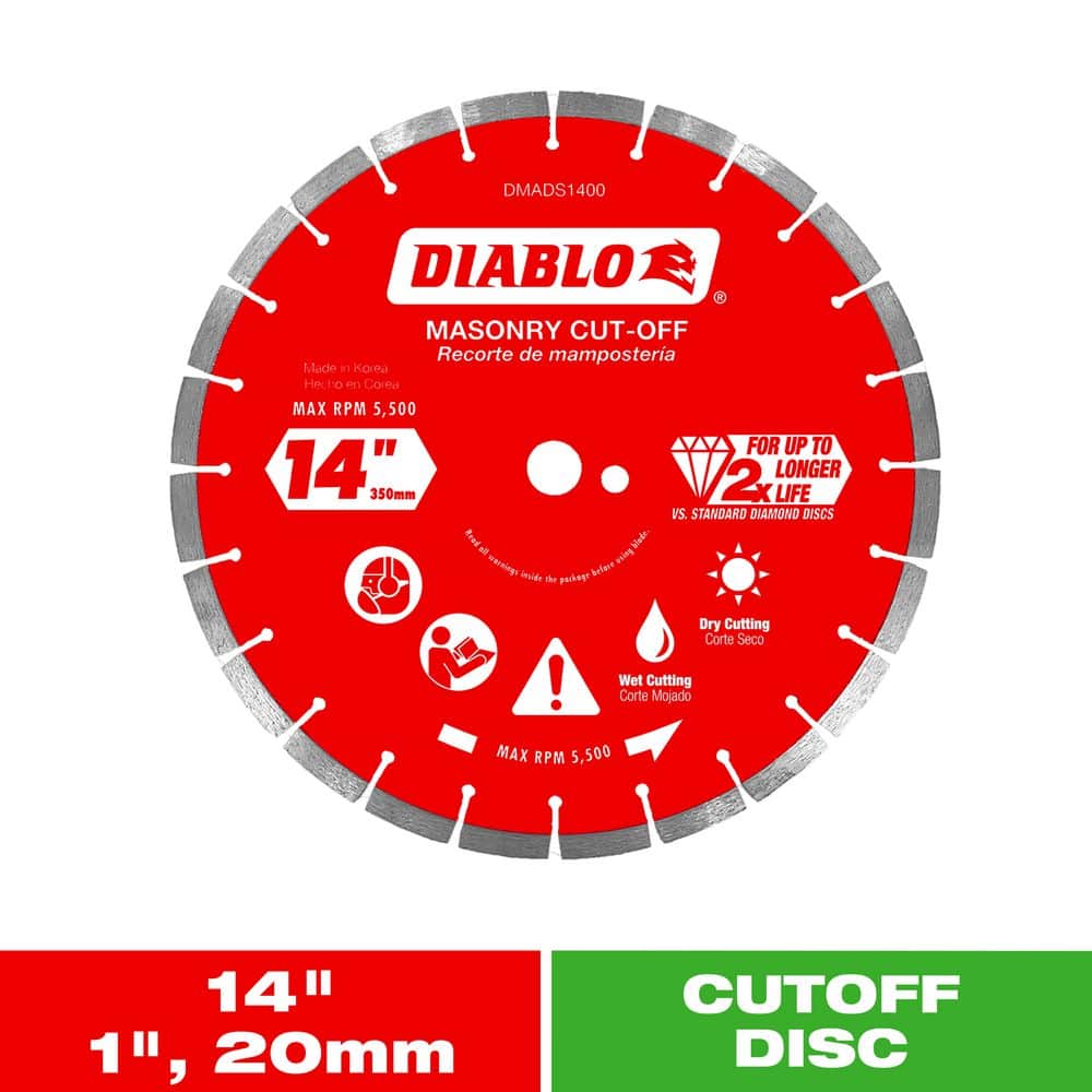 DIABLO 14 in. Diamond Segmented Cut-Off Discs for Masonry