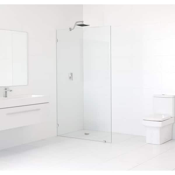 Glass Warehouse 53 in. x 78 in. Frameless Fixed Panel Shower Door in Chrome without Handle