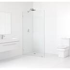 60 in. x 78 in. Frameless Fixed Panel Shower Door in Chrome without Handle